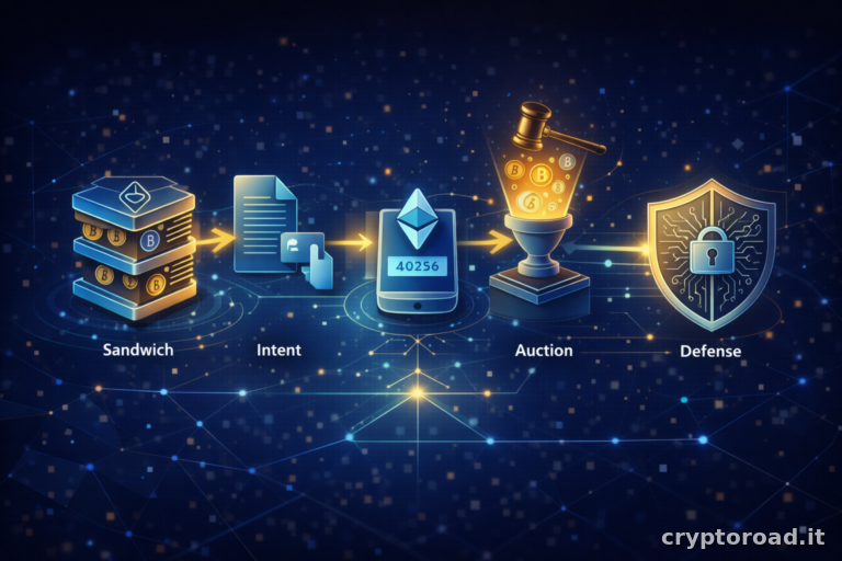 MEV nel 2026: sandwich, intent, auction e difese pratiche