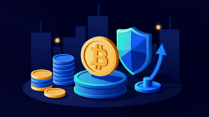 Illustrazione editoriale su conversione SAFU in Bitcoin e gestione rischio