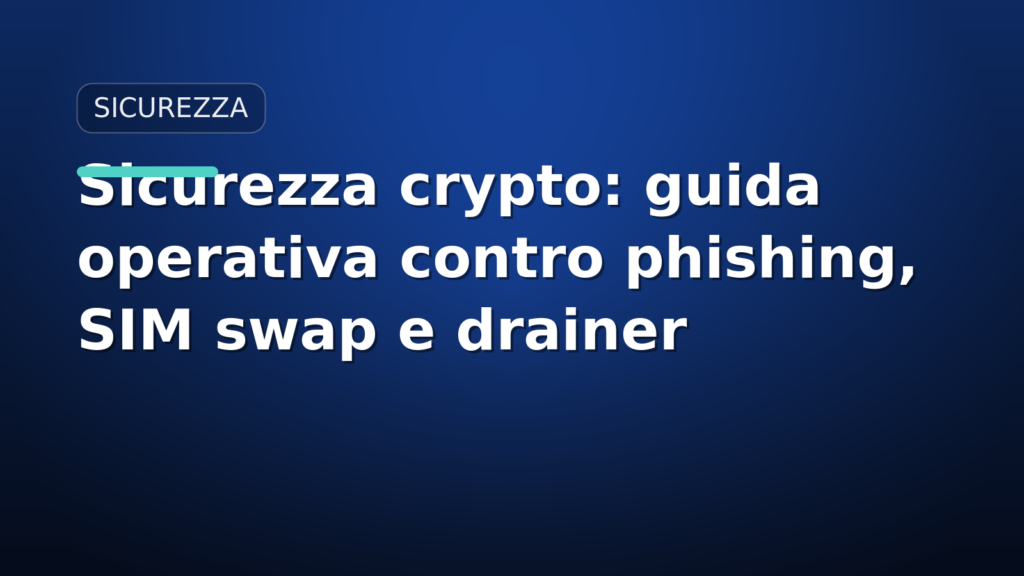 Sicurezza crypto: guida operativa contro phishing, SIM swap e drainer