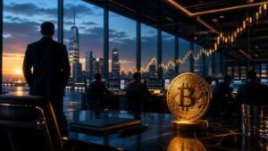 Bitcoin above 64,000 dollars: institutional market desk at dawn