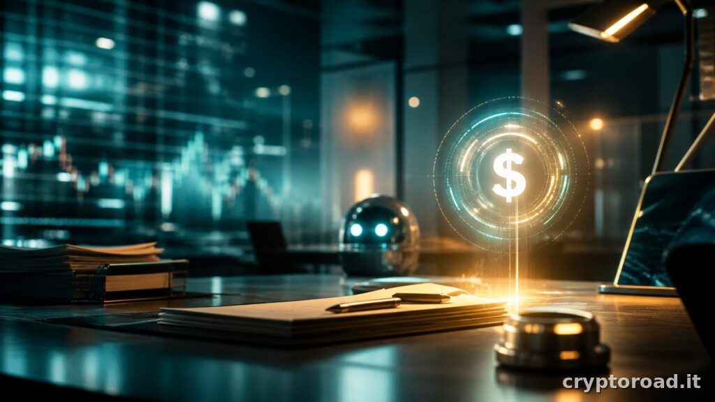 USDC agenti AI: visual editoriale