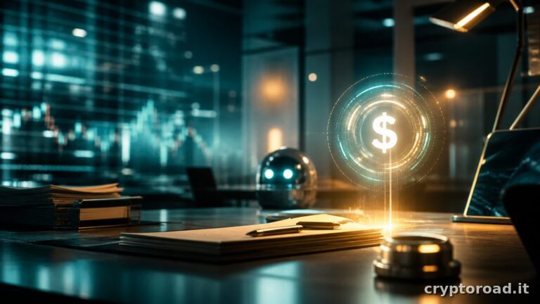 USDC agenti AI: visual editoriale