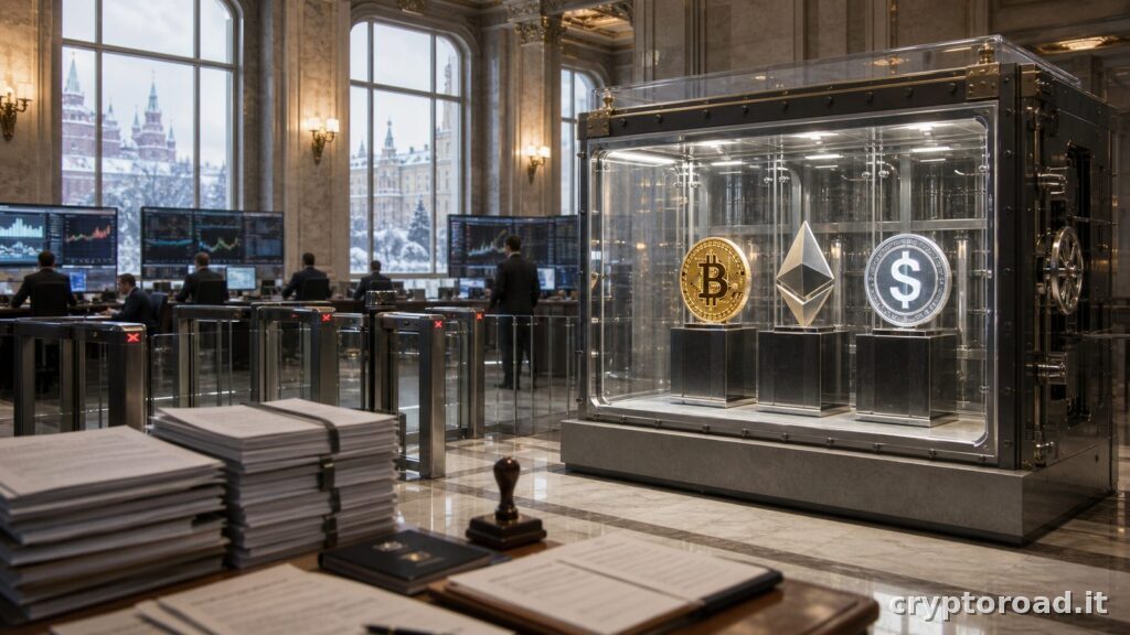 Russia: infrastruttura regolata per il mercato di Bitcoin, Ethereum e stablecoin