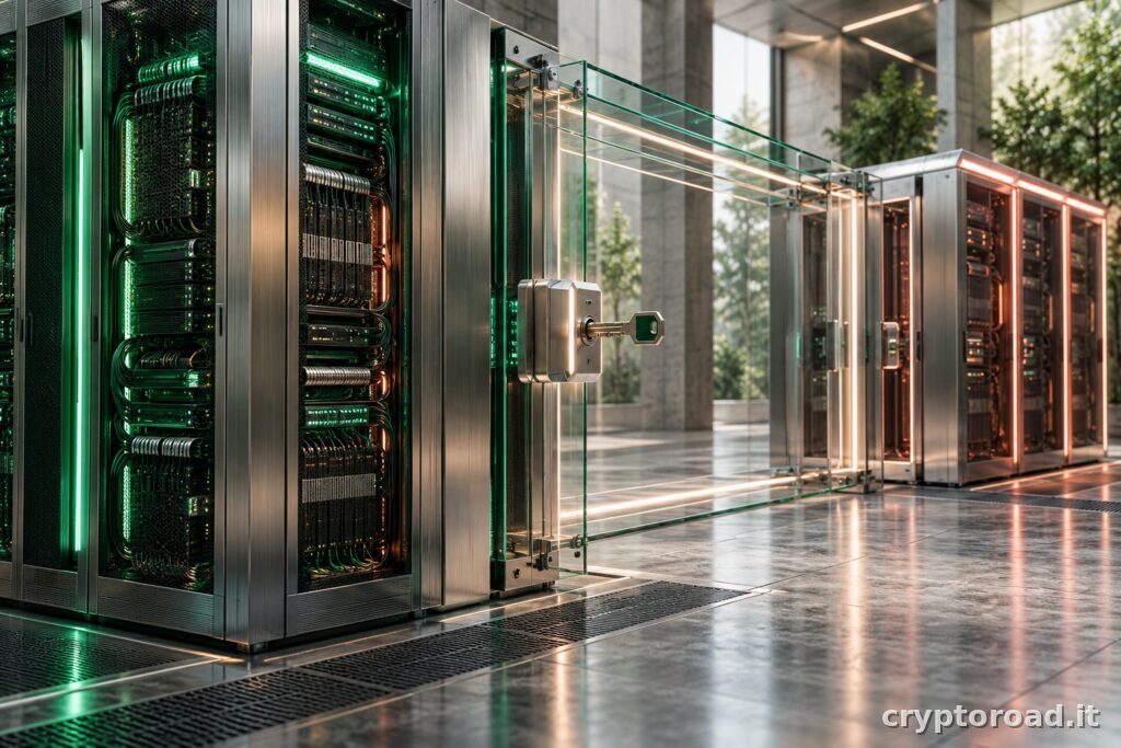 Claude su Google Cloud: illustrazione concettuale di server distinti collegati da un accesso protetto